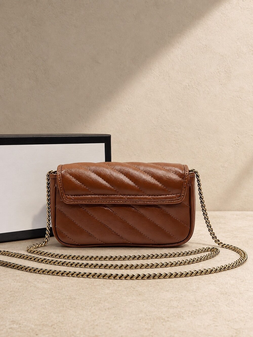 Gucci GG Marmont Super Mini Caramel Matelasse Shoulder Bag - Picture 5 of 6